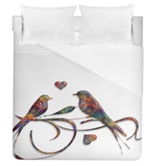 Birds Abstract Exotic Colorful Duvet Cover (queen Size) by Nexatart