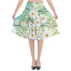 Springtime Scene Flared Midi Skirt by linceazul