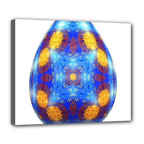 Easter Eggs Egg Blue Yellow Deluxe Canvas 24  X 20   by Nexatart