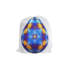 Easter Eggs Egg Blue Yellow Drawstring Pouches (medium)  by Nexatart