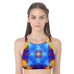 Easter Eggs Egg Blue Yellow Tank Bikini Top by Nexatart