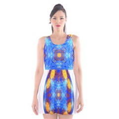 Easter Eggs Egg Blue Yellow Scoop Neck Skater Dress by Nexatart