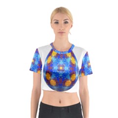 Easter Eggs Egg Blue Yellow Cotton Crop Top by Nexatart