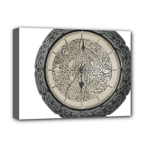 Clock Celtic Knot Time Celtic Knot Deluxe Canvas 16  X 12   by Nexatart