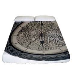 Clock Celtic Knot Time Celtic Knot Fitted Sheet (california King Size) by Nexatart