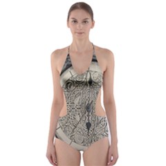 Clock Celtic Knot Time Celtic Knot Cut-out One Piece Swimsuit by Nexatart