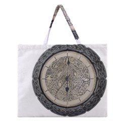 Clock Celtic Knot Time Celtic Knot Zipper Large Tote Bag by Nexatart