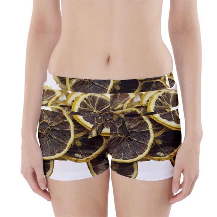 Lemon Dried Fruit Orange Isolated Boyleg Bikini Wrap Bottoms