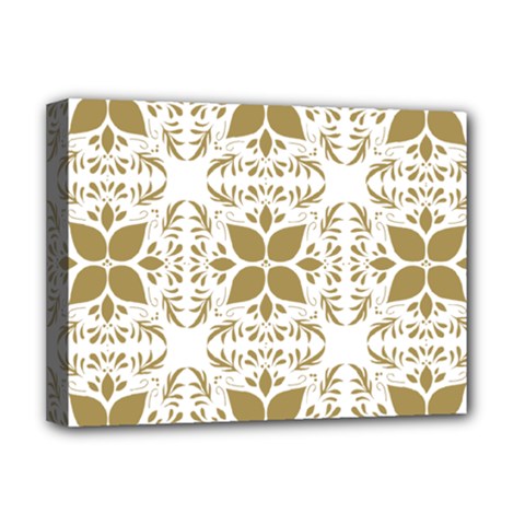 Pattern Gold Floral Texture Design Deluxe Canvas 16  X 12   by Nexatart