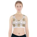 Pattern Gold Floral Texture Design Sports Bra With Pocket View1