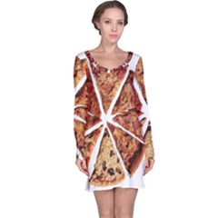 Food Fast Pizza Fast Food Long Sleeve Nightdress