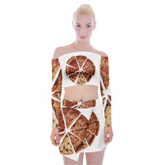 Food Fast Pizza Fast Food Off Shoulder Top With Skirt Set