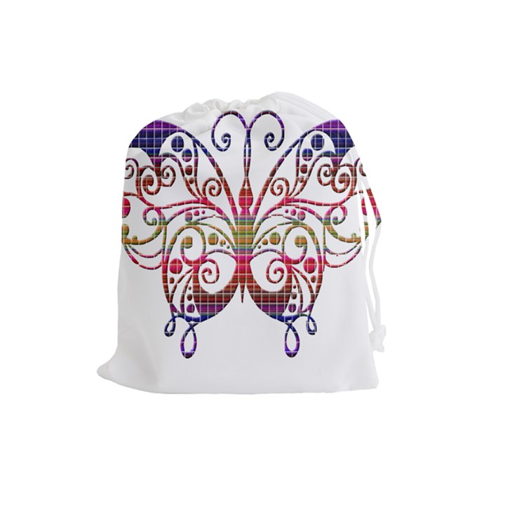 Butterfly Nature Abstract Beautiful Drawstring Pouches (Large) 