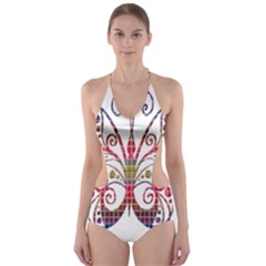 Butterfly Nature Abstract Beautiful Cut-out One Piece Swimsuit by Nexatart