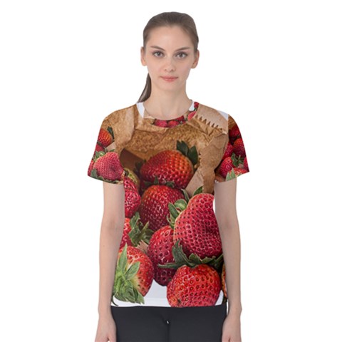 Strawberries Fruit Food Delicious Women s Cotton Tee by Nexatart