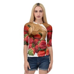 Strawberries Fruit Food Delicious Quarter Sleeve Tee