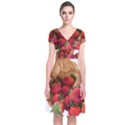 Strawberries Fruit Food Delicious Short Sleeve Front Wrap Dress View1