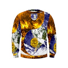 Design Yin Yang Balance Sun Earth Kids  Sweatshirt by Nexatart