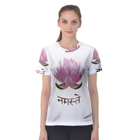 Namaste - Lotus Women s Sport Mesh Tee by Valentinaart