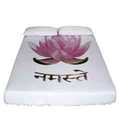 Namaste - Lotus Fitted Sheet (queen Size) by Valentinaart