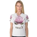 Namaste - Lotus Women s V-Neck Sport Mesh Tee View1