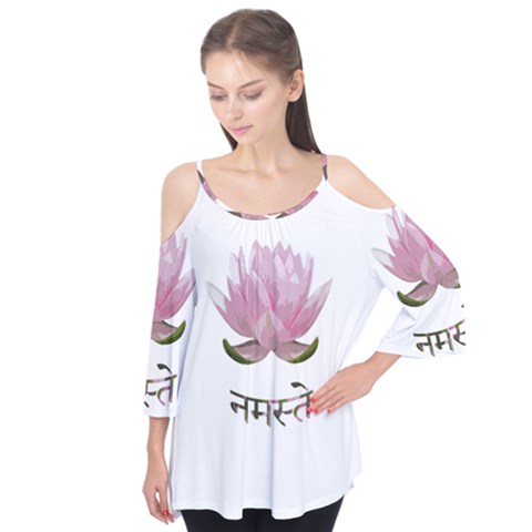 Namaste - Lotus Flutter Tees by Valentinaart