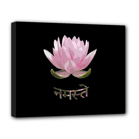 Namaste - Lotus Deluxe Canvas 20  X 16   by Valentinaart