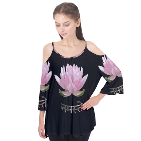 Namaste - Lotus Flutter Tees by Valentinaart