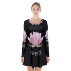 Namaste - Lotus Long Sleeve Velvet V-neck Dress by Valentinaart