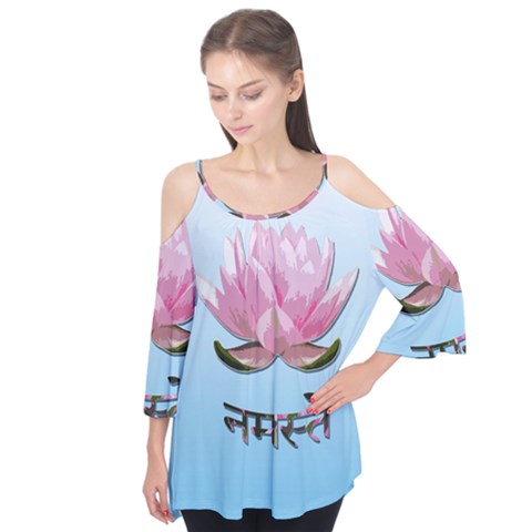 Namaste - Lotus Flutter Tees by Valentinaart