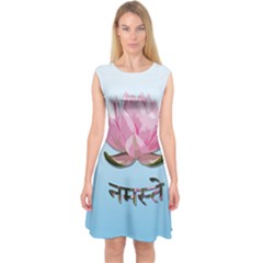 Namaste - Lotus Capsleeve Midi Dress by Valentinaart