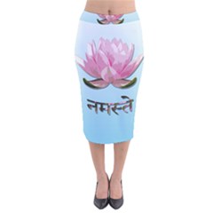 Namaste - Lotus Velvet Midi Pencil Skirt by Valentinaart