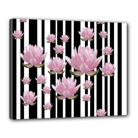 Namaste - Lotus Canvas 20  X 16  by Valentinaart