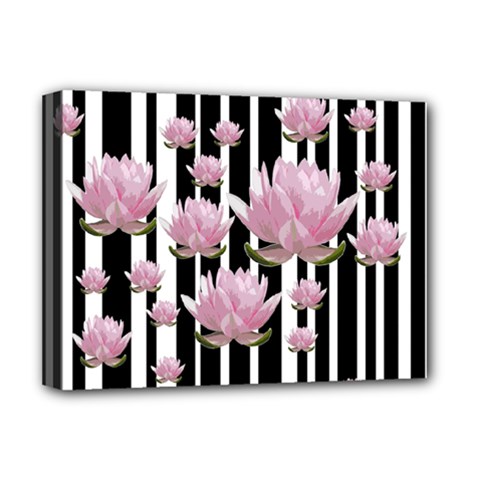 Namaste - Lotus Deluxe Canvas 16  X 12   by Valentinaart