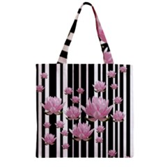 Namaste - Lotus Zipper Grocery Tote Bag by Valentinaart