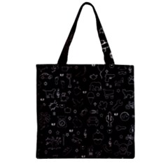 Rebus Zipper Grocery Tote Bag by Valentinaart