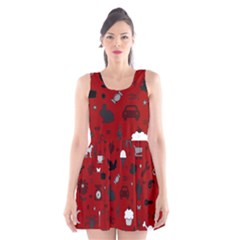 Rebus Scoop Neck Skater Dress by Valentinaart