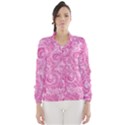 Pink Romantic Flower Pattern Denim Wind Breaker (Women) View1