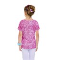 Pink Romantic Flower Pattern Denim Kids  One Piece Tee View2