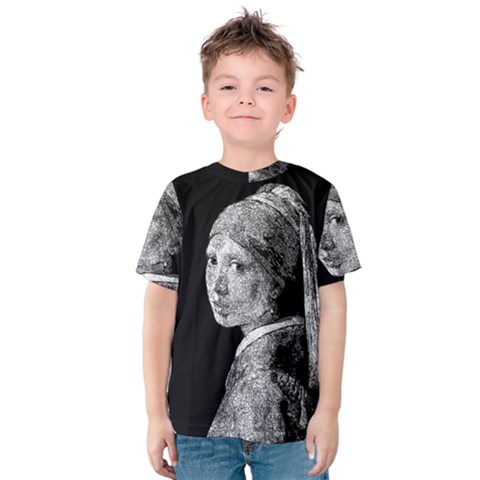 The Girl With The Pearl Earring Kids  Cotton Tee by Valentinaart