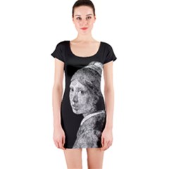 The Girl With The Pearl Earring Short Sleeve Bodycon Dress by Valentinaart