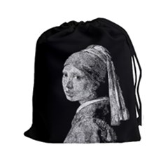 The Girl With The Pearl Earring Drawstring Pouches (xxl) by Valentinaart