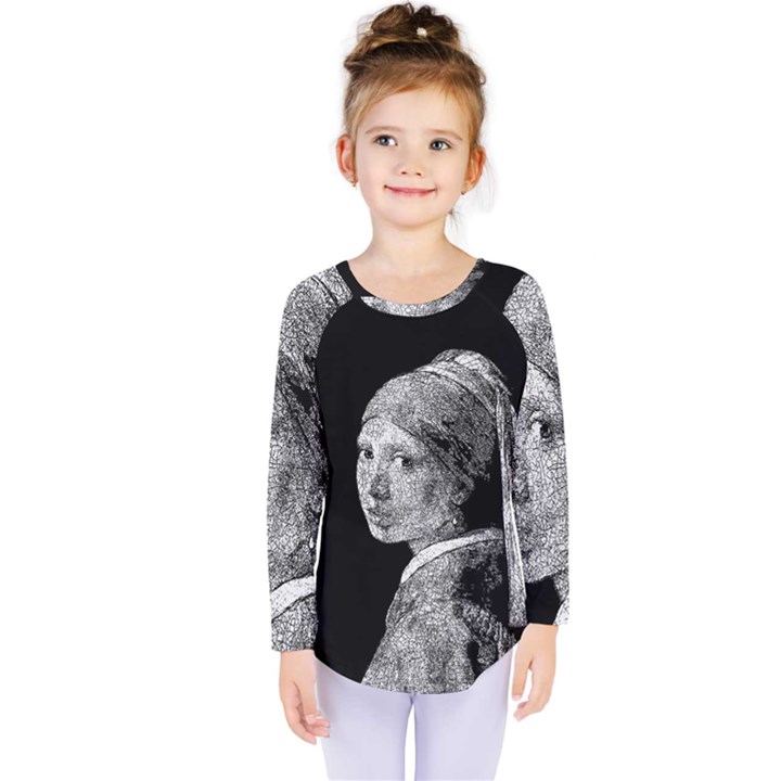 The Girl With The Pearl Earring Kids  Long Sleeve Tee