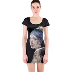 The Girl With The Pearl Earring Short Sleeve Bodycon Dress by Valentinaart