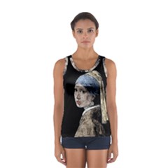 The Girl With The Pearl Earring Women s Sport Tank Top  by Valentinaart