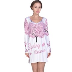 Spring Blossom  Long Sleeve Nightdress by Valentinaart