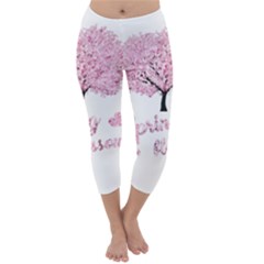 Spring Blossom  Capri Winter Leggings  by Valentinaart