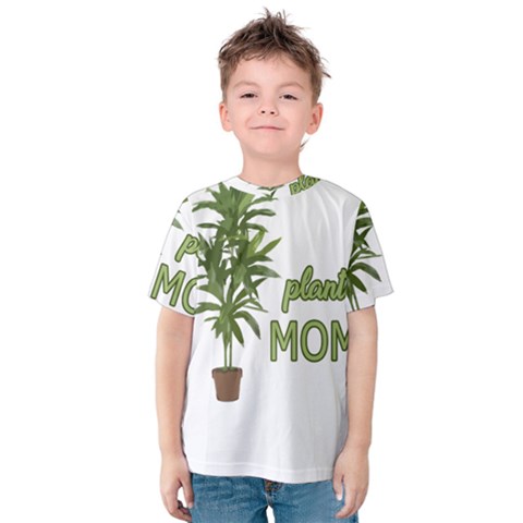 Plant Mom Kids  Cotton Tee by Valentinaart