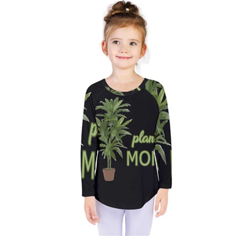 Plant Mom Kids  Long Sleeve Tee by Valentinaart