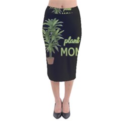 Plant Mom Velvet Midi Pencil Skirt by Valentinaart